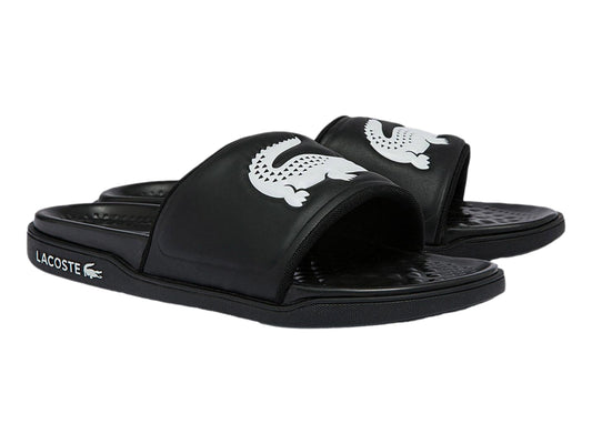 Sandalias Lacoste Croco Slide Negro para Hombre