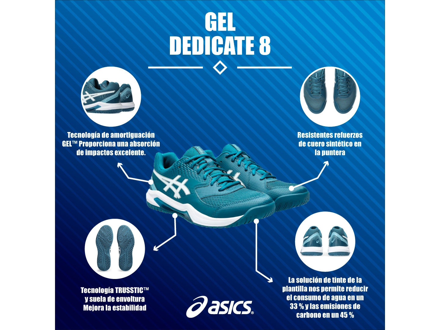 Tenis Asics Gel Dedicate 8 Para Hombre