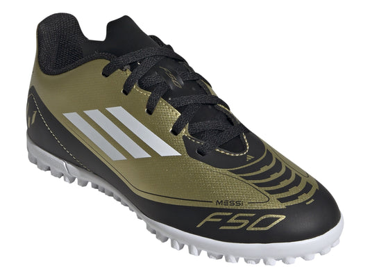 Tenis Adidas Taque F50 Club Messi Pasto Sint Tico Kids Oro Para Niño