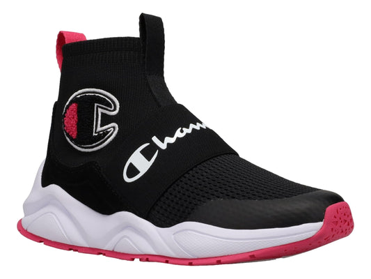 Tenis Champion Rally Pro Negro y Rosa para Mujer