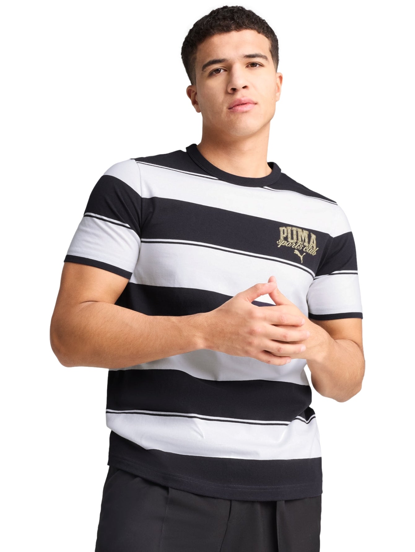 Tops Deportivos Puma Playera Class Stripe Aop Tee Marino 684657 Para Hombre