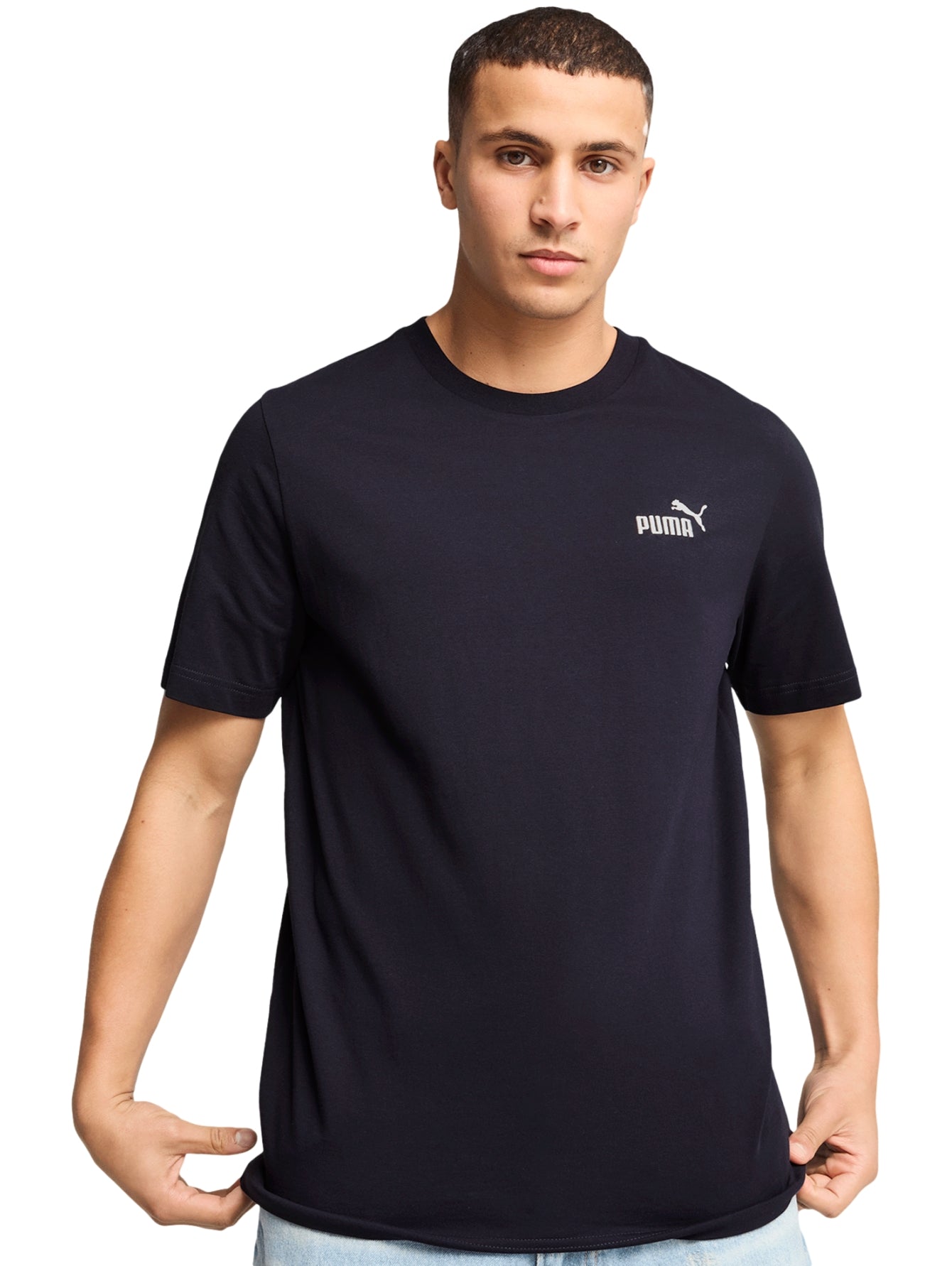 Tops Deportivos Puma Playera Ess Small Logo Tee Marino 682534 Para Hombre