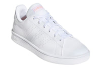 Tenis Adidas Advantage Base Blanco y Rosa para Mujer