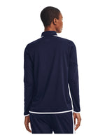 Chamarra Under Armour Rival Knit Mujer Azul Marino y Blanco