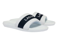 Sandalias Lacoste Croco Slide Blanco y Azul Marino
