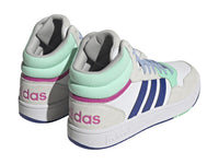 Tenis Adidas Hoops 3.0 Mid Blanco, Azul y Verde Menta para Hombre