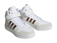 Tenis Adidas Postmove Mid Blanco y Dorado para Mujer