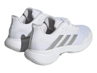 Tenis Adidas Courtjam Control Blanco y Plata para Mujer