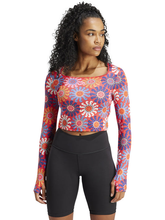 Tops Deportivos Camiseta Adidas Playera Farm Crop Ls Im2361 Para Mujer