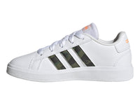 Tenis Adidas Grand Court 2.0 K Blanco y Naranja para Niño