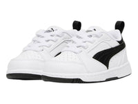 Tenis PUMA Rebound V6 Lo AC Blanco y Negro para Niño