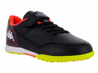 Tenis de Fútbol Kappa Negro y Verde Neón para Niño