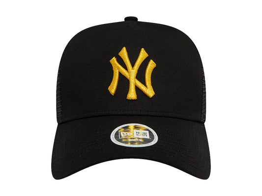 Gorra New Era NY Yankees Negro Metálico para Mujer