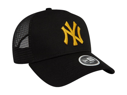 Gorra New Era NY Yankees Negro Metálico para Mujer