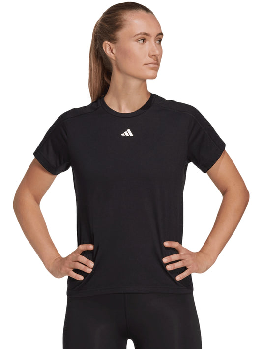 Tops Deportivos Adidas Playera Aeroready Train Essentials Minimal Branding Negro Hr7795 Para Mujer