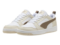 Tenis PUMA Rebound V6 Low Blanco y Taupe para Hombre