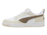 Tenis PUMA Rebound V6 Low Blanco y Taupe para Hombre
