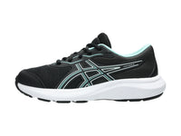 Tenis ASICS Contend 9 Negro con Verde Menta para Niña