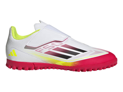Tenis Adidas  Taque F50 Club Cierre Por Contacto Pasto Sintetico Blanco Para Niño Para Niño