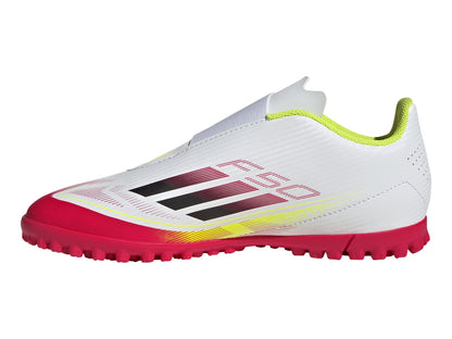 Tenis Adidas Taque F50 Club Cierre Por Contacto Pasto Sintetico Blanco Para Niño