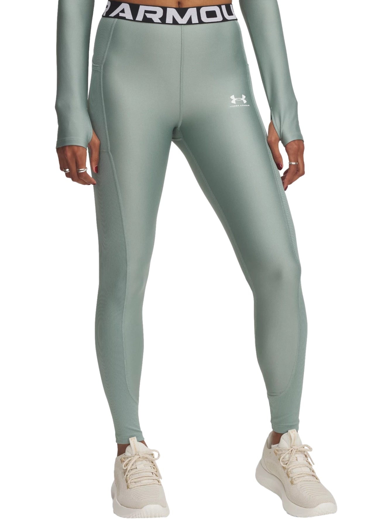 Leggings Under Armour Heatgear Rib Verde 388693 Para Mujer