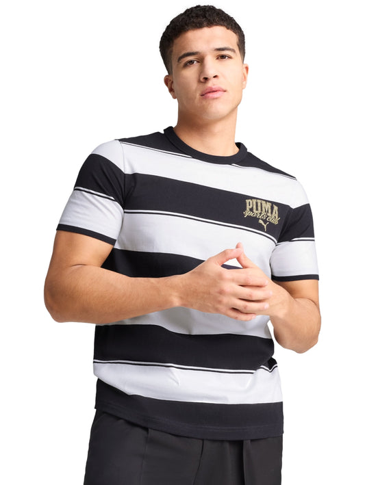 Tops Deportivos Puma Playera Class Stripe Aop Tee Marino 684657 Para Hombre