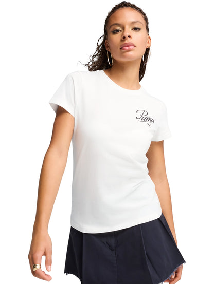 Tops Deportivos Puma Playera Ess Script Tee Blanco 684982 Para Mujer
