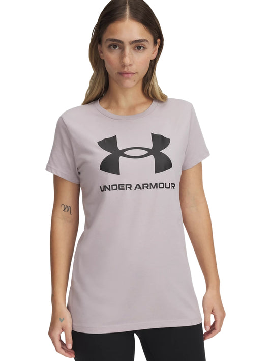 Tops Deportivos Under Armour Playera Rival Logo Ss Gris 356305 Para Mujer