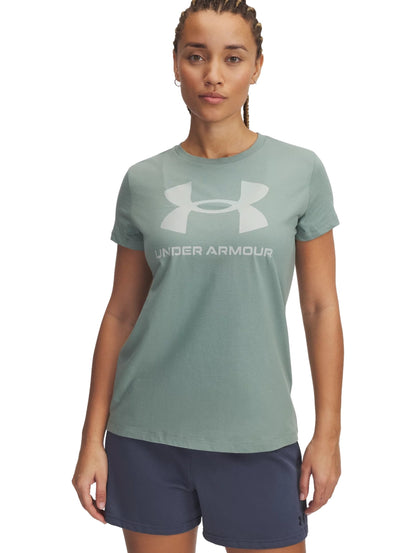 Tops Deportivos Under Armour Playera Rival Logo Ss Verde 356305 Para Mujer