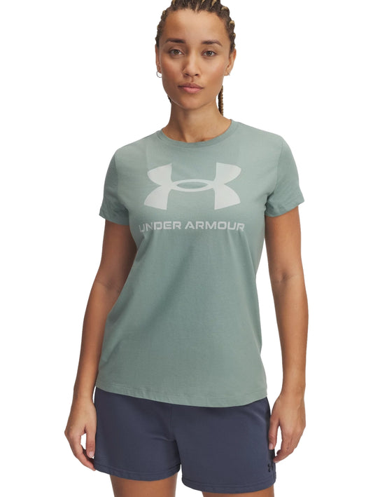 Tops Deportivos Under Armour Playera Rival Logo Ss Verde 356305 Para Mujer