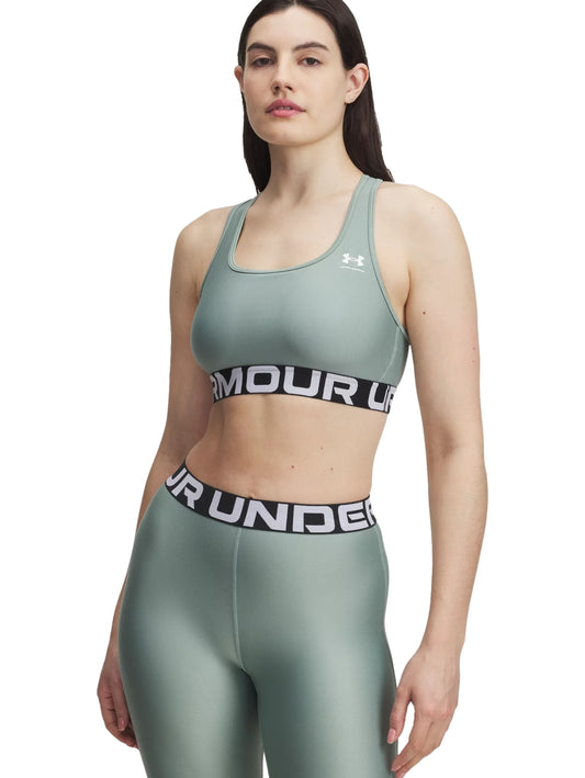 Tops Cortos Under Armour Top Hg Mid Branded Verde 383544 Para Mujer