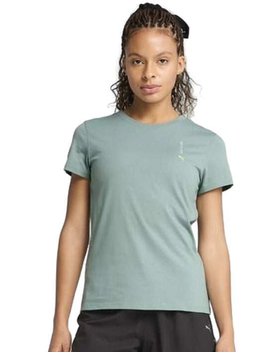 Tops Deportivos Puma Playera Graphics Run Club Tee W Verde 526565 Para Mujer