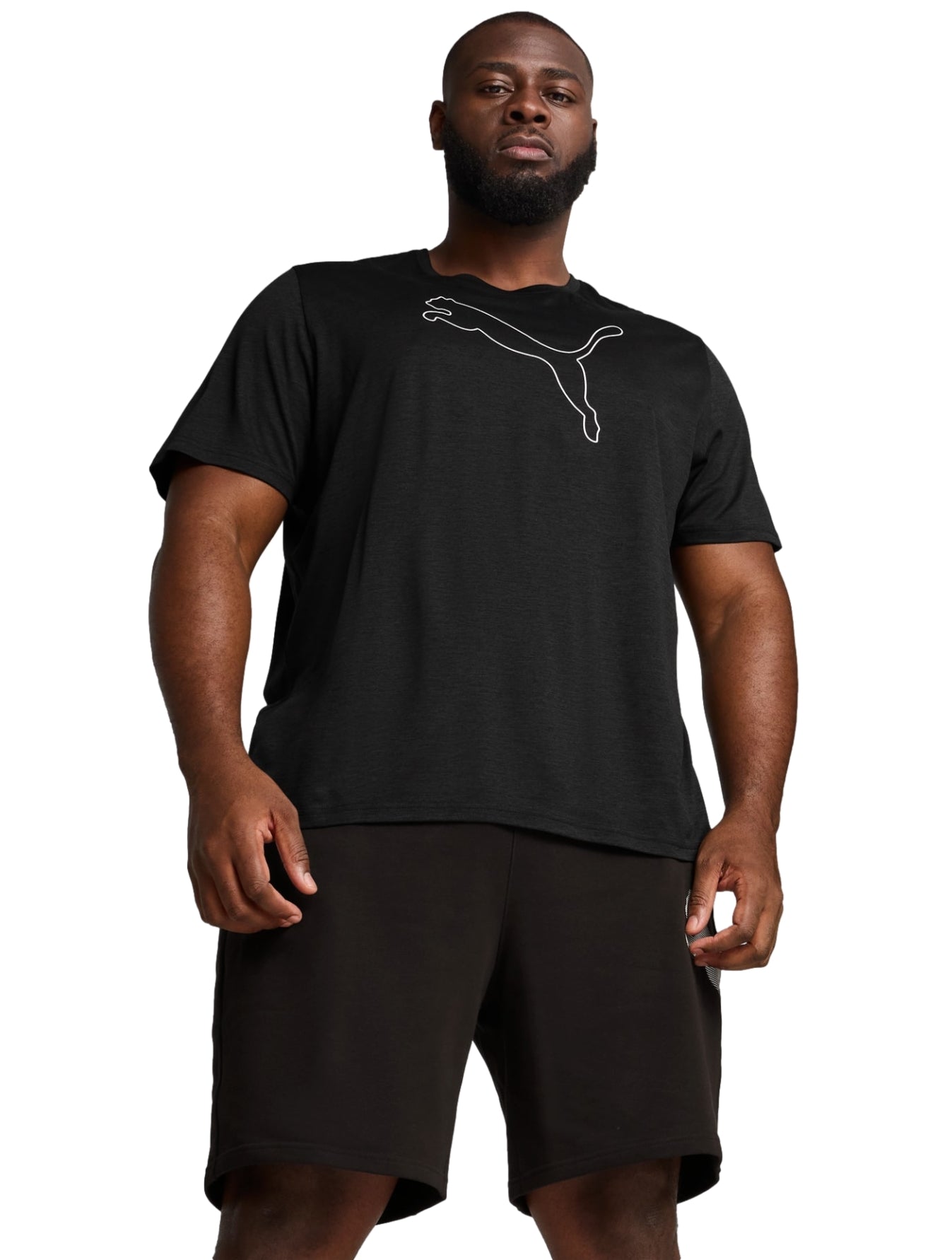 Tops Deportivos Puma Playera M Tad Essential Heather Cat Tee (Cf Large Cat) Negro 525907 Para Hombre