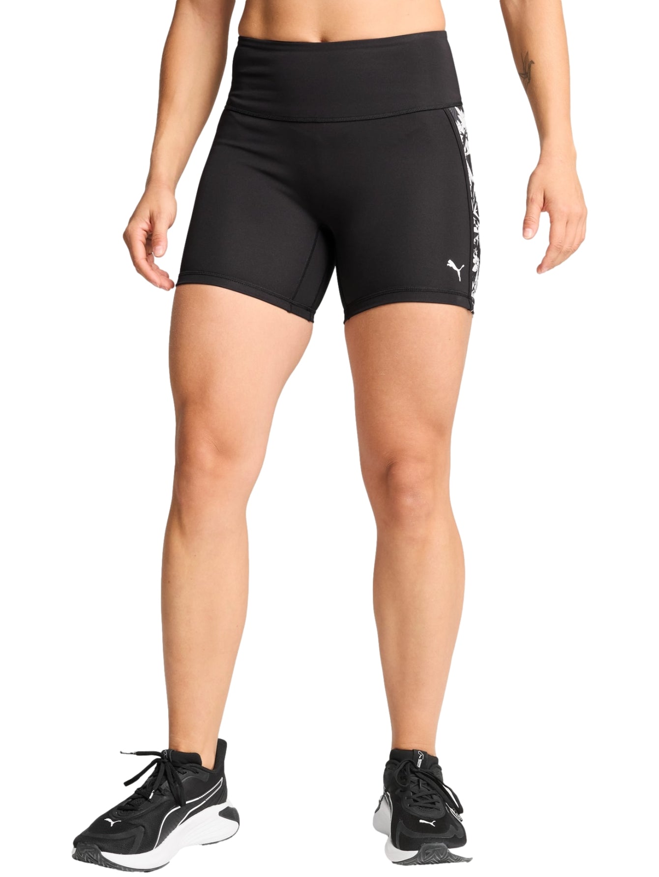 Pantalones Cortos Puma Short Tropical Aop Hw 5 Short Tight Negro 526787 Para Mujer