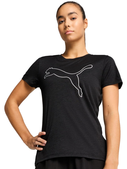 Tops Deportivos Puma Playera W Tad Essential Heather Logo Tee Negro 525893 Para Mujer