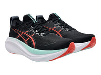 Tenis ASICS Gel-Nimbus 27 Negro con Coral para Hombre