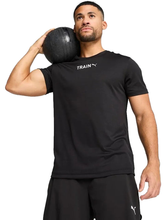 Tops Deportivos Puma Playera M Graphics Training Vertical Logo Tee Negro 526569 Para Hombre