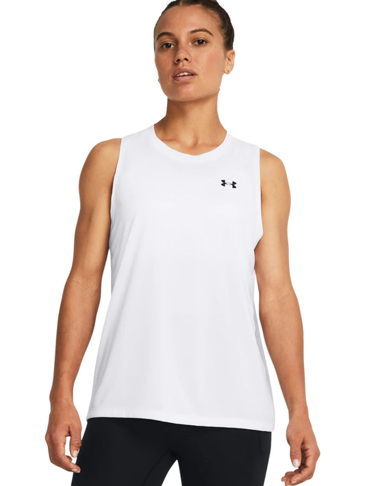 Tops Deportivos Under Armour Playera Tech Tank-Solid Blanco 383655 Para Mujer