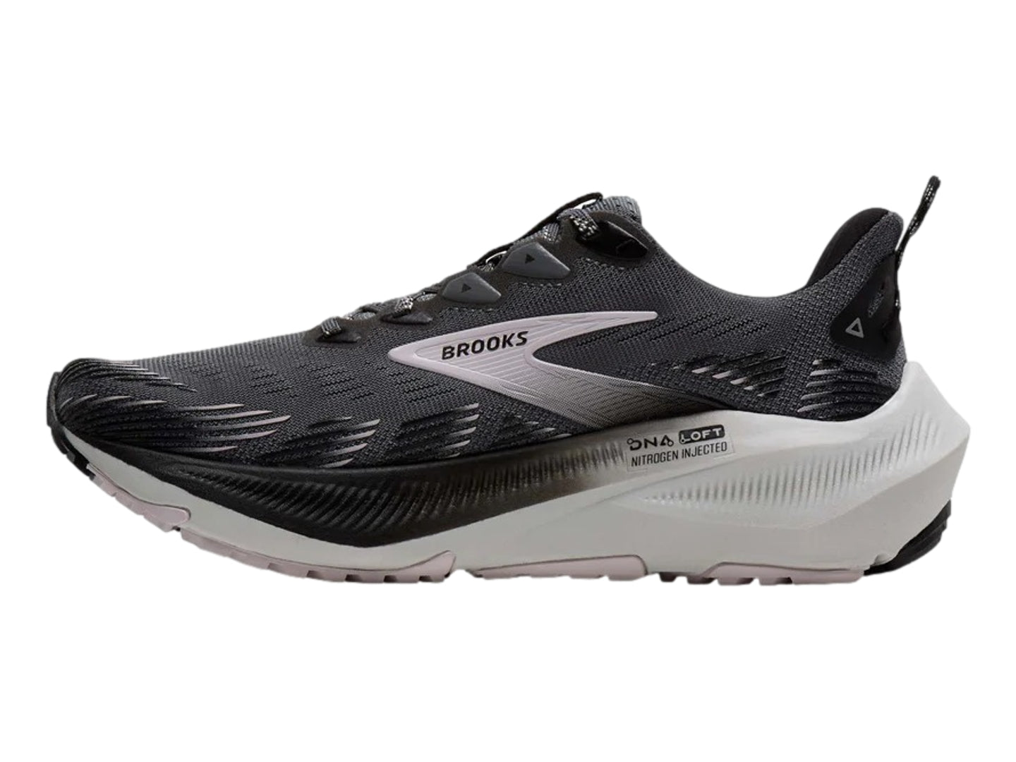 Tenis Brooks Ghost Trail Negro y Rosa para Mujer
